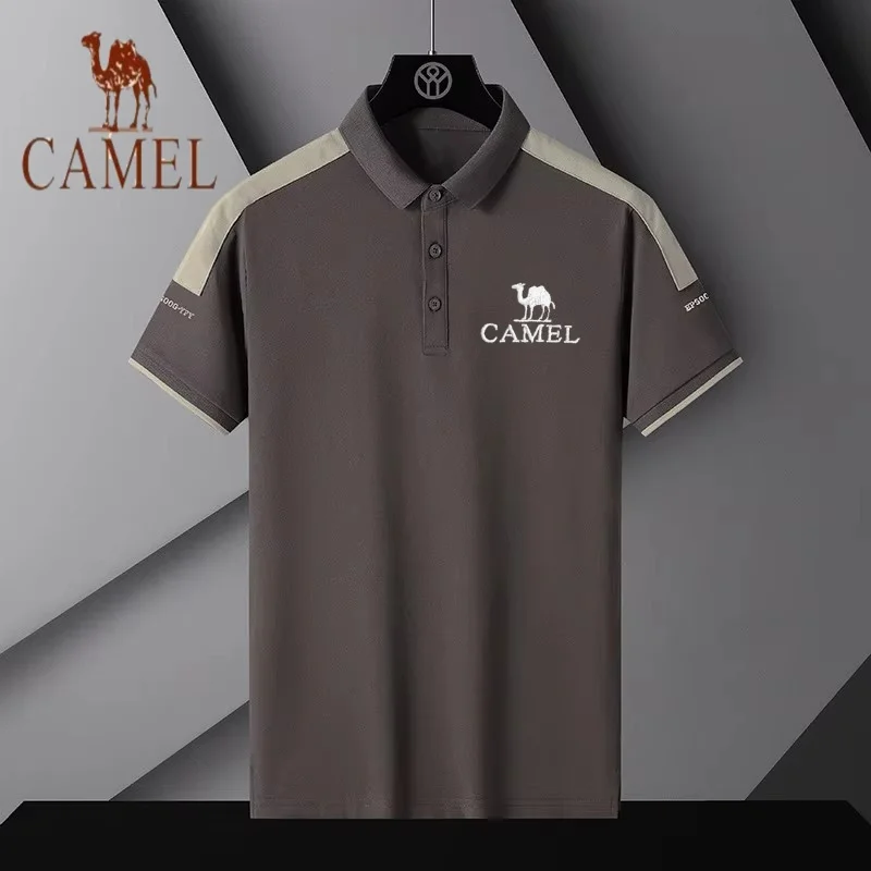 

Camel fashion men's Polo shirt summer new pearl ice shirt light business casual short sleeve handsome fashion clothing