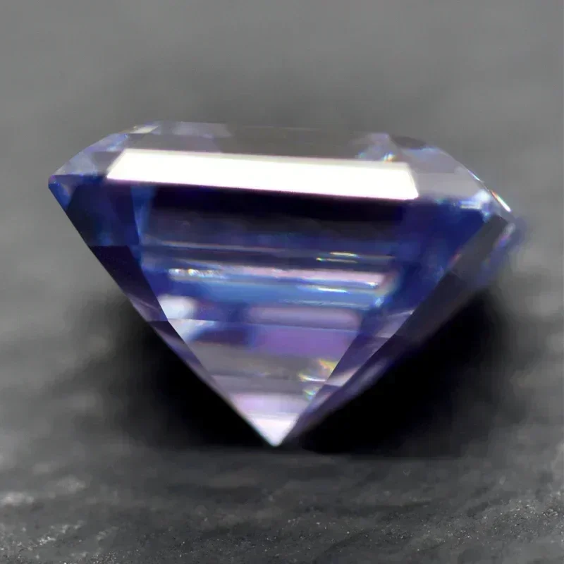 

L-Lavender Color Moissanite Stone Asscher Cut Gemstone Lab Grown Diamond For Charms Woman Jewelry Material With GRA Cert