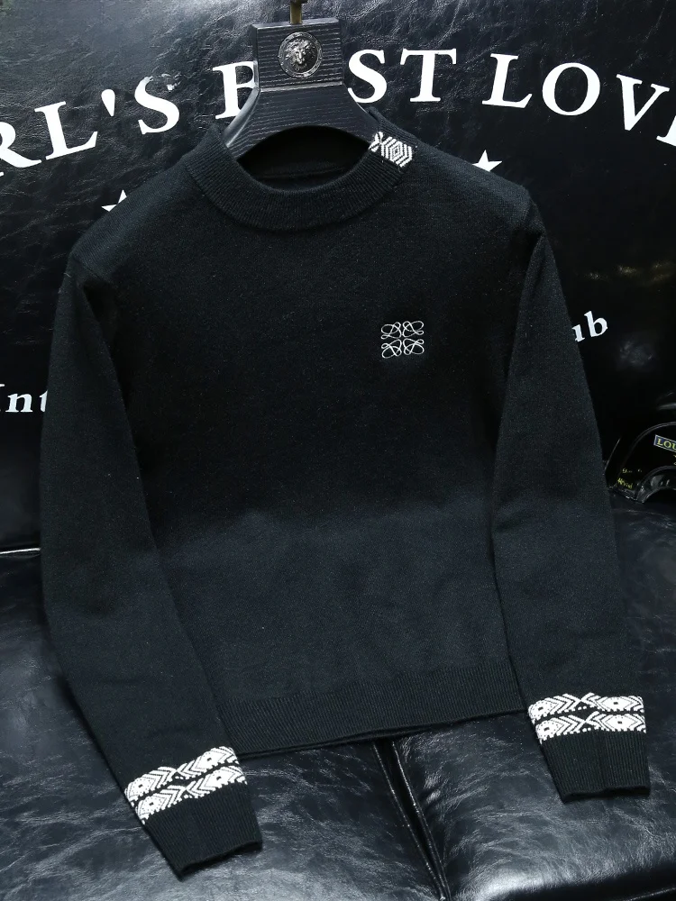 

Faionable Urban Men's Knitted Sweater Wool Blend Slim Fit Casual Warm Winter New Sle Top Quali Camere Winter 2024