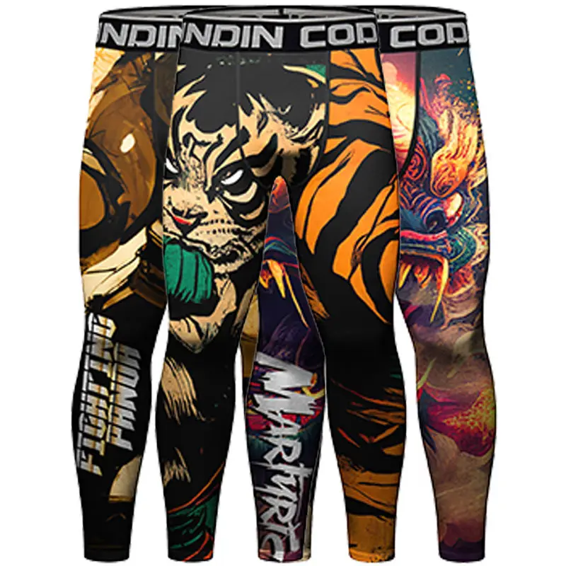 New MMA Boxing Pant Men Full sublimation Print Leggings sportivi Rashguard Gym Bjj Kickboxing abbigliamento MMA Compression Tight Spats