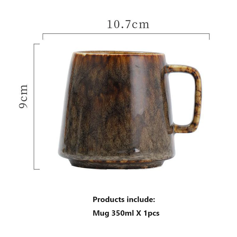 Japanischer Vintage Keramik becher, Tasse mit hoher Kapazität, Paar trinken Home Office Griff, Kaffee Tee tassen, Unter glasur Farbe, 350ml