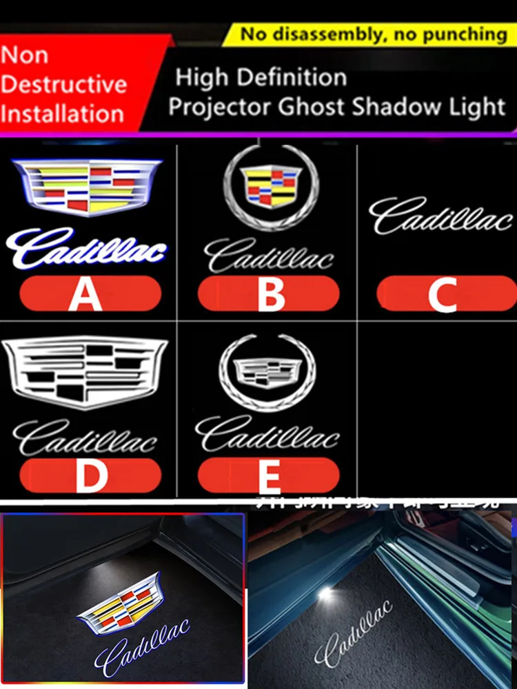 LED Car Door Projector Ghost Welcome Logo Light For Cadillac SRX ATSL XTS 2013 CT6 XT5 2016-2022 CT5 2020-2022 XT4 2018-2022 XT6