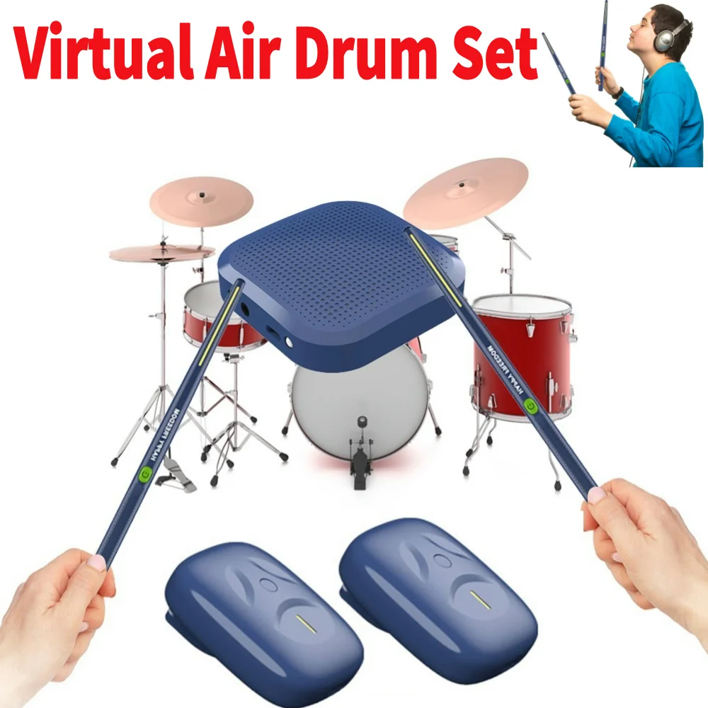 

Electric Air Drumsticks Professional Electronic Virtual Air Drum Drumsticks Pedals Virtual Reality Drum Kit Gift for Adults Kids