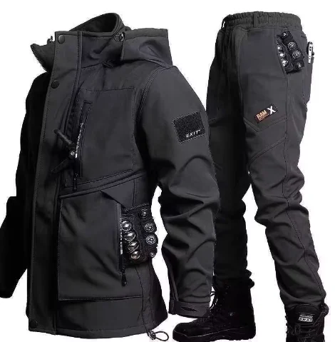 2025, Herren-Motorradjacke mit Herbst- und Winter-Samt-Trainingsset, verschleißfest, wasserdicht, kältebeständig, Urlaubsgeschenke