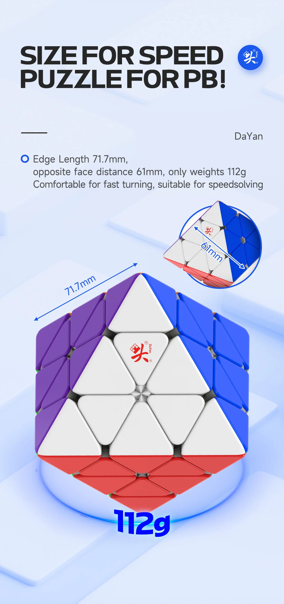 [SaoCube] Dayan Fto Rotating 3x3 Octahedron Black Core Magnetic Magic Cube Professional Fidget Toys Cubo Magico Puzzle