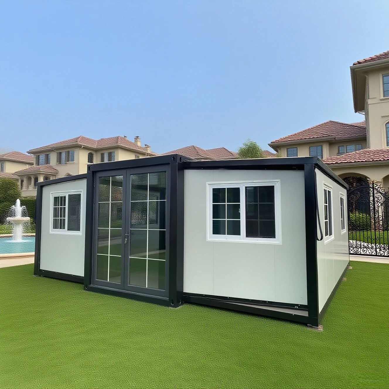 40ft Expandable Prefabricated Modular Houses with 3 Bedrooms Mobile Prefab Steel Structure Double Wing Folding Expansion Box