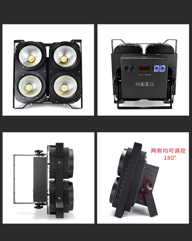 High power LED stage lights 4x100w warm cool white COB LED blinder studio light