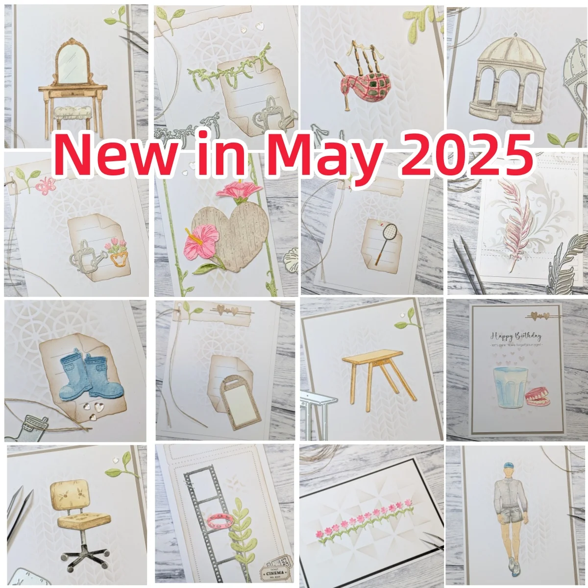 

2025 New Bagpipes Clothes Desk Chair Metal Cutting Dies DIY Making Gift Card Scrapbook Embossed Craft Template Decoration