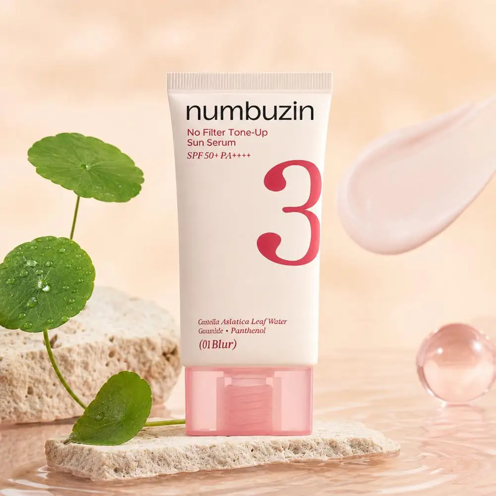 Numbuzin 3 No Filter Tone‑Up Sun Serum Daily Facial UV‑Protection Sunscreen Cream Brightening Makeup‑Base Lightweight Hydrating