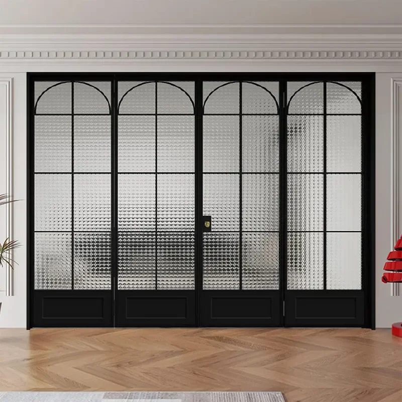 Retro Modern Titanium Magnesium Aluminum Alloy Folding Door Space Aesthetics Sound Insulation Noise Reduction Easy Cleaning