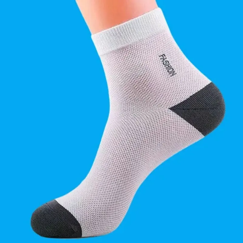 5/10 Pairs 2024 Ultra-thin Mesh Middle-length Socks Sweat-absorbent Breathable Summer Thin Sports Men's Socks Summer Men's Socks