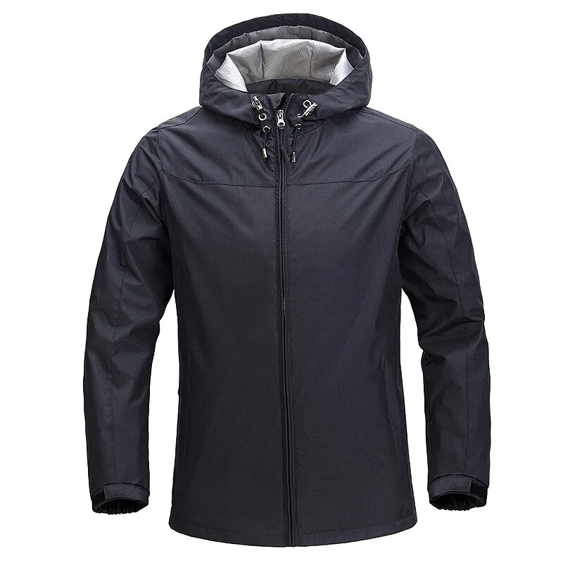 Autumn and winter men\'s hooded jacket men\'s rainproof outdoor windbreaker mountaineering clothing