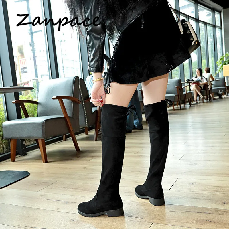 ZANPACE Fashion Thigh High Boots 2021 Large Size 43 Winter Over Knee Boots Women Shoes Sexy Long Womens Platform Heels Boots