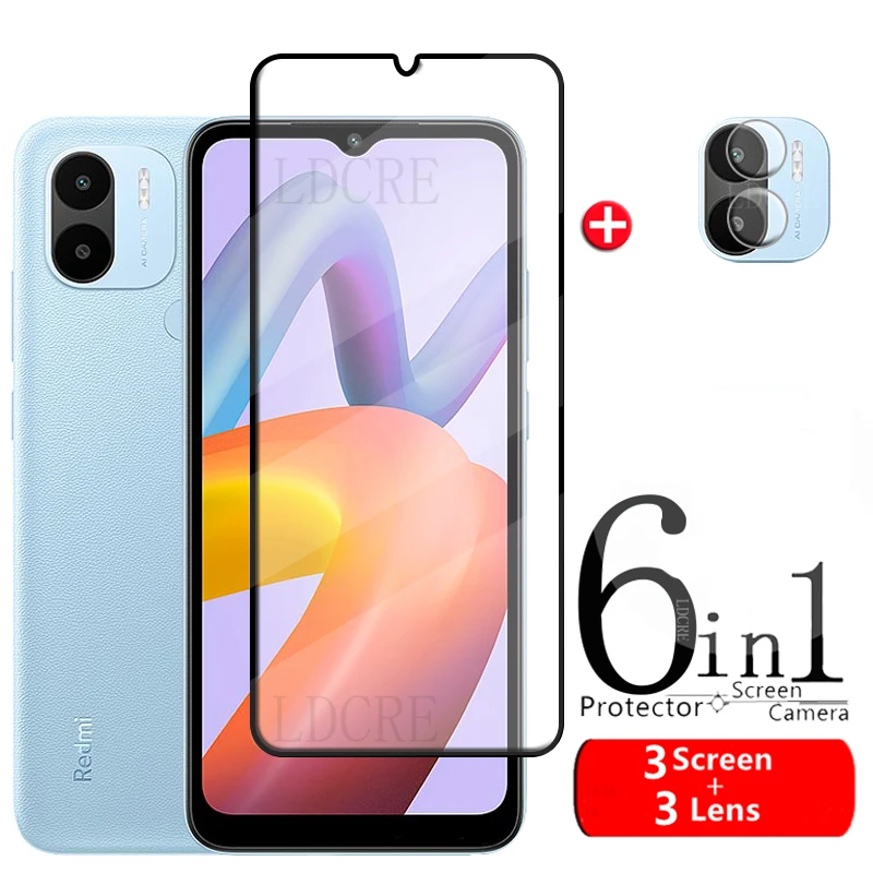 Protetor de tela cheia 6 em 1 para Redmi A2 Plus para Xiaomi Redmi A2 Plus Vidro Temperado 9H para Redmi A 2 A2 Plus Vidro