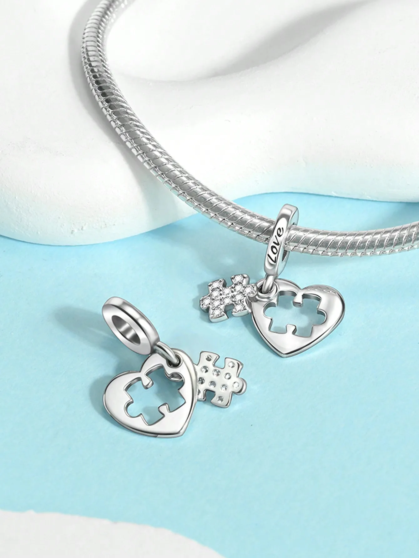 2025 رائجة البيع دلايات الخرزة 925 فضة عيد الحب الحب لغز مفتاح صالح الإسورة سوار قلادة مجوهرات ذاتية الصنع