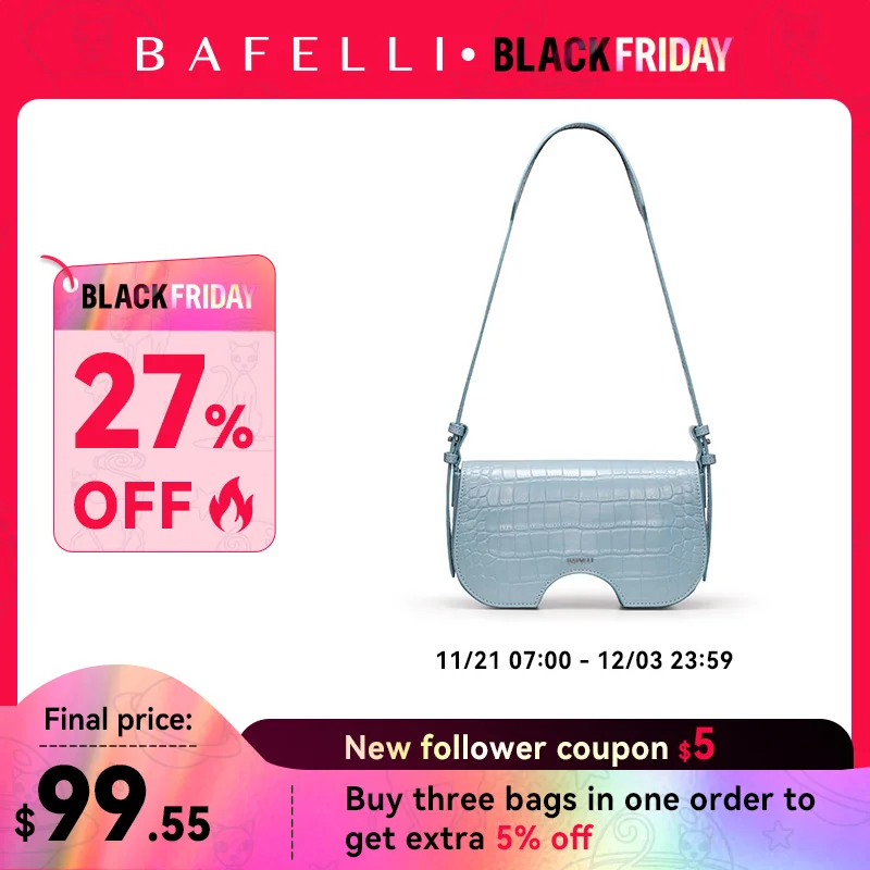 BAFELLI SUMMER NEW FASHION WOMEN'S HANDBAG CROCODILDE LEATHER TRENDING STYLISH SHOULDER BAGS LUXURY BRAND FEMALE PURSE