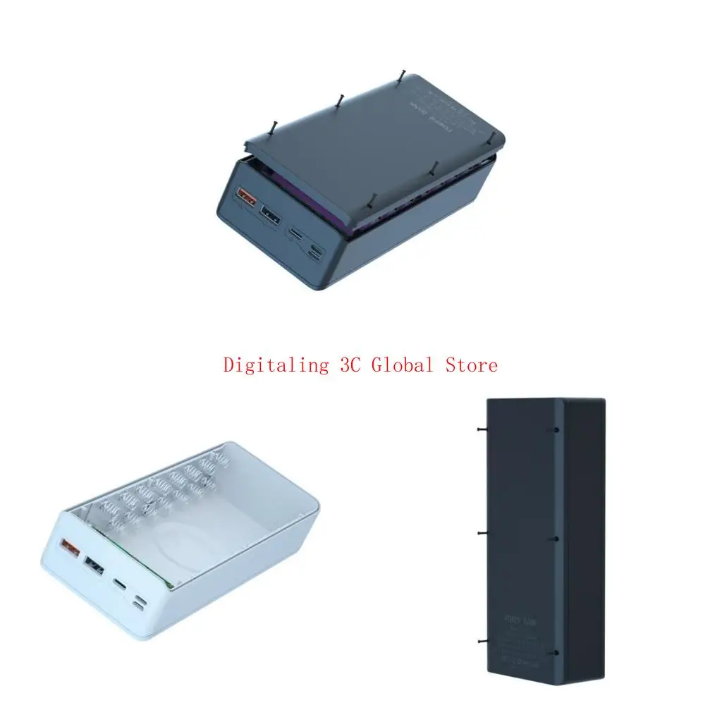 

Съемный QC3.0 PD ЖК -дисплей DIY 16x18650 Аккумулятор для банка питания для корпуса для оболочки 5 Вт/10 Вт беспроводной коробки