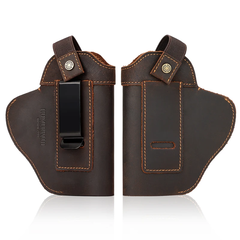 Genuine Leather Universal Gun Cover With Concealed Carry Holsters Belt for All Size Handguns