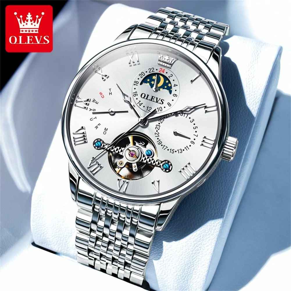 

Бренд OLEVS светящиеся водонепроницаемые полностью автоматические механические часы многофункциональные мужские часы 7009