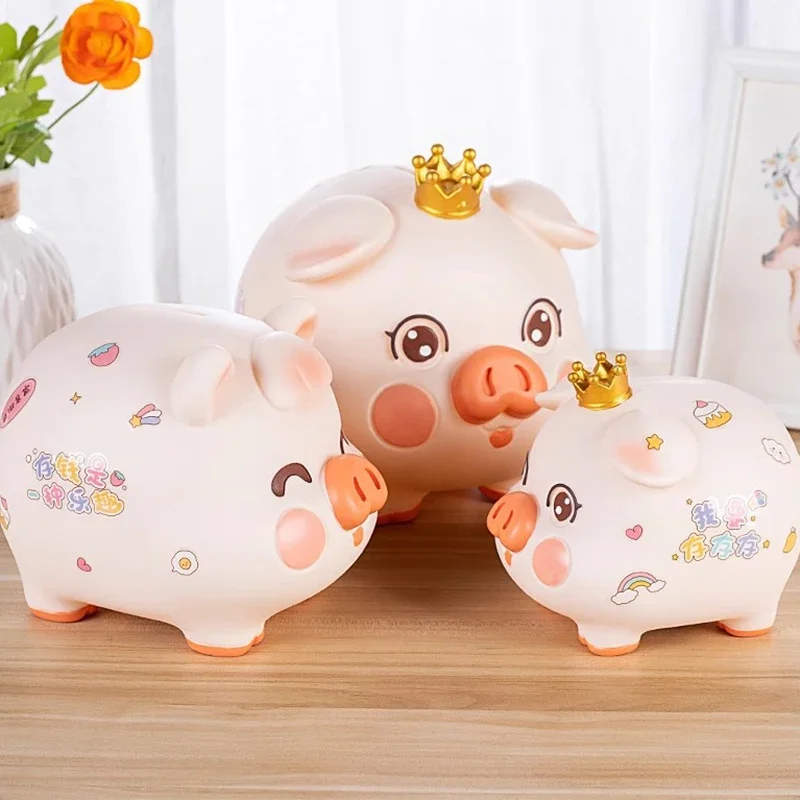 Kawaii Secret Money Boxes Small Family Gift Children Euro Coin Does Not Open Piggy Bank Lucky Cute Pig Tirelire Home Decoration