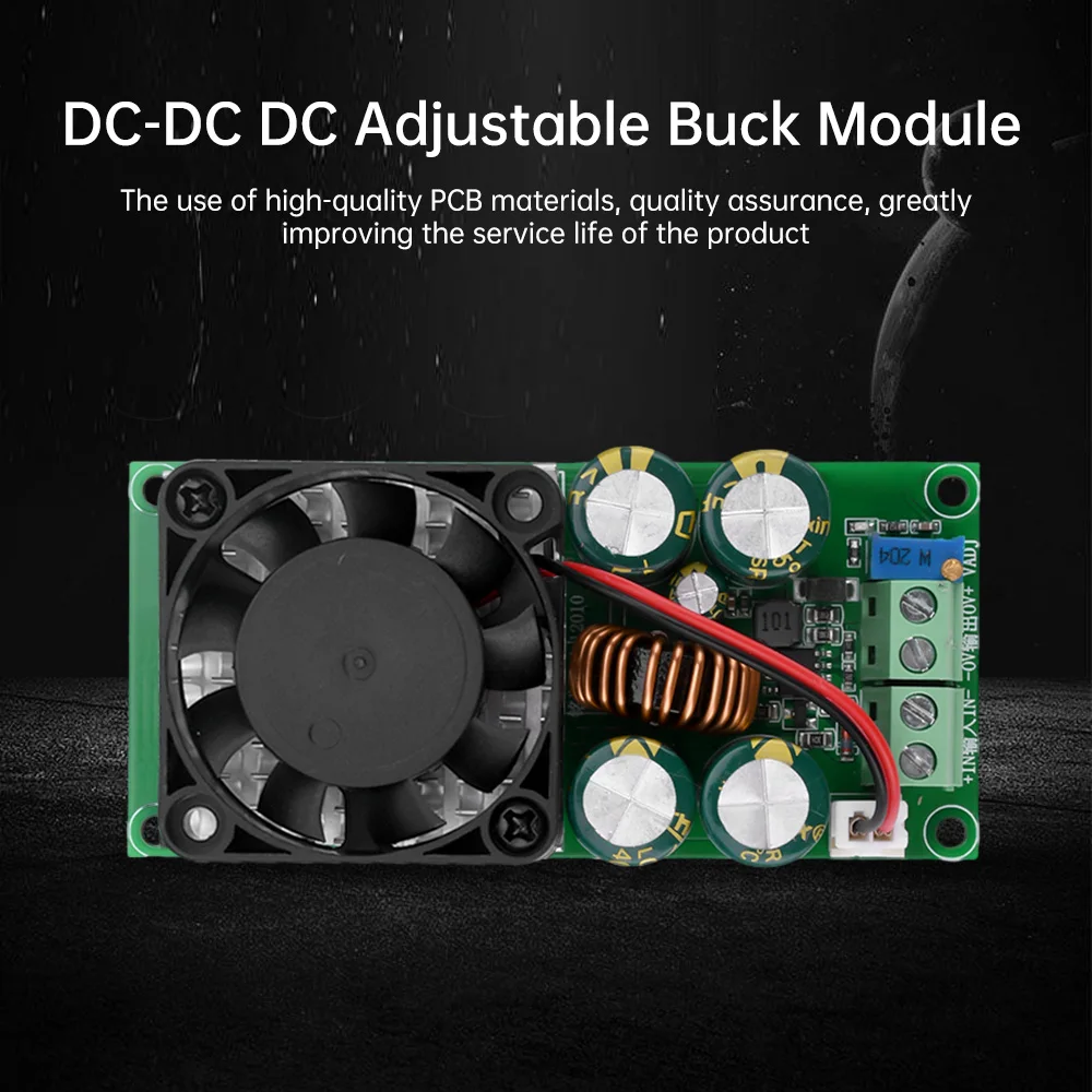 10A DC-DC DC Adjustable Buck Module With Cooling Fan 120V 100V 96V 72V 48V 36V to 24V 19V 15V 12V 9V 5V 3V DC 25-120V to 1.2-35V