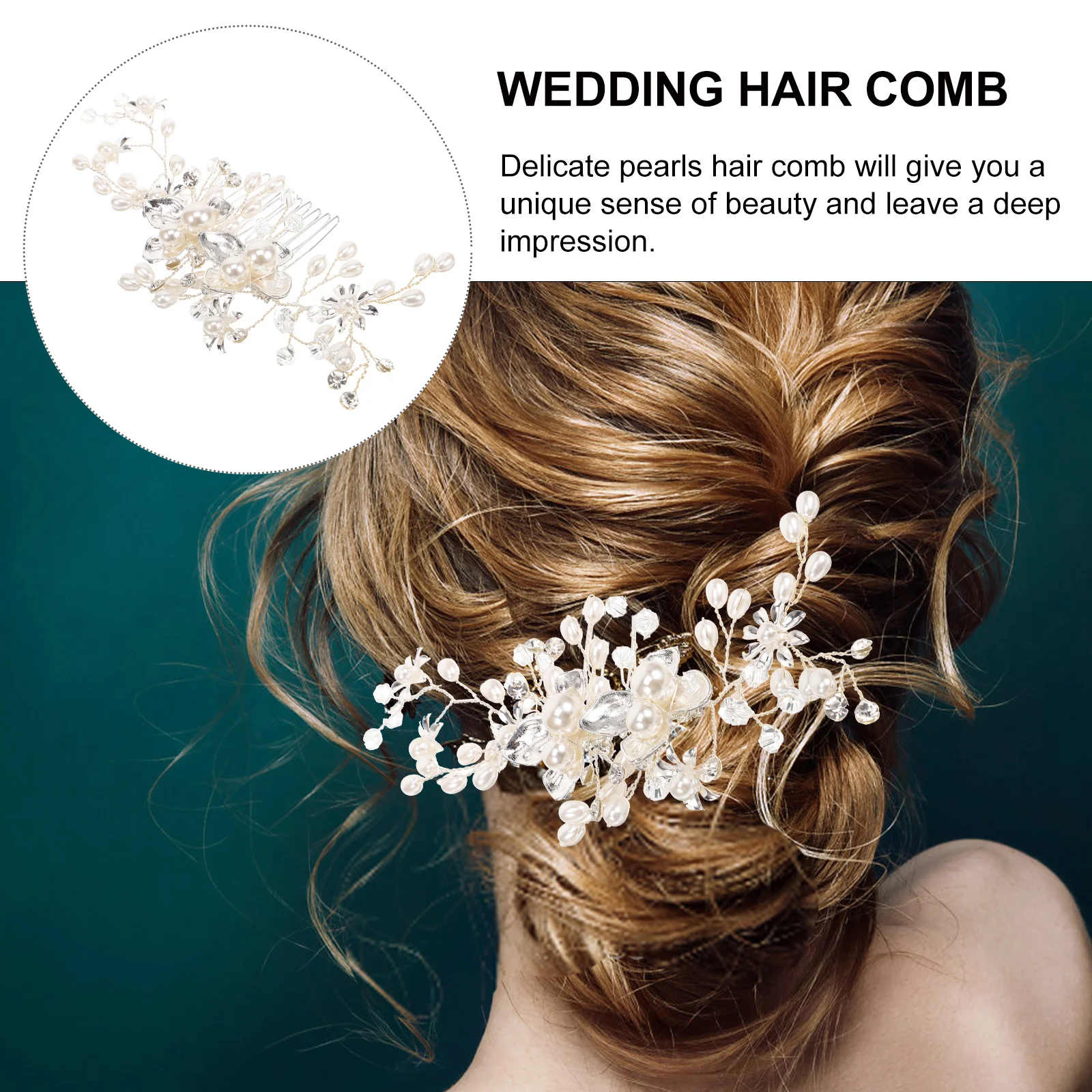 

Elegant Pearl Hair Comb Wedding Bridal Accessory Firmly Attached Pearls Updo Hairstyle Headpiece Decorative Pearl Hair Comb