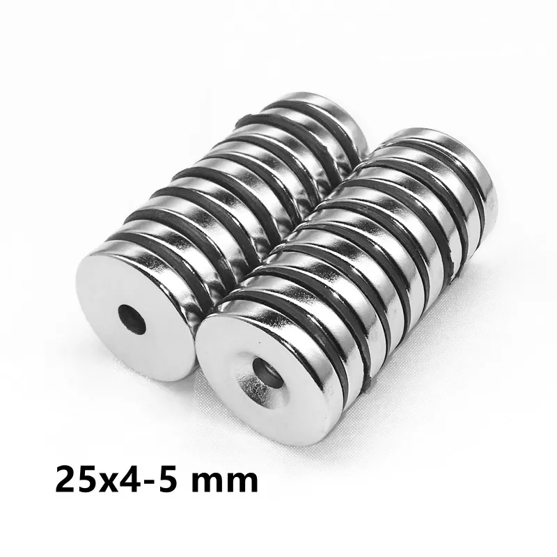 2~30PCS 25x4-5 Neodymium Magnet 25*4 Hole 5mm N35 Round Strong Countersunk Permanent Magnetic Magnets 25*4-5 Disc magnet 25x4