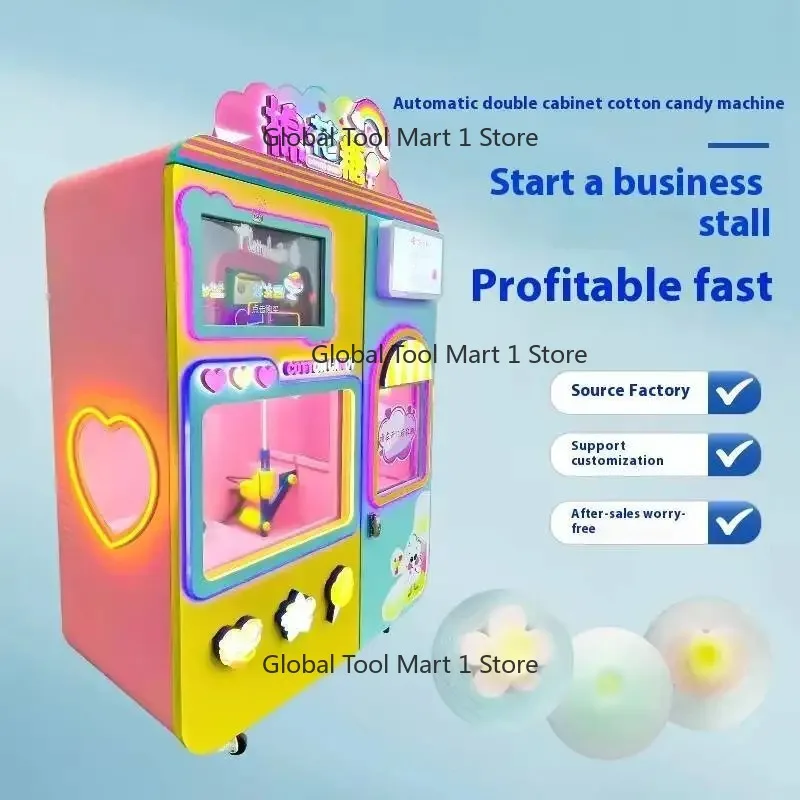 Commercial Unmanned Self-service Cotton Candy Vending Machine Ideal Entrepreneurial Project Fully Automatic Type