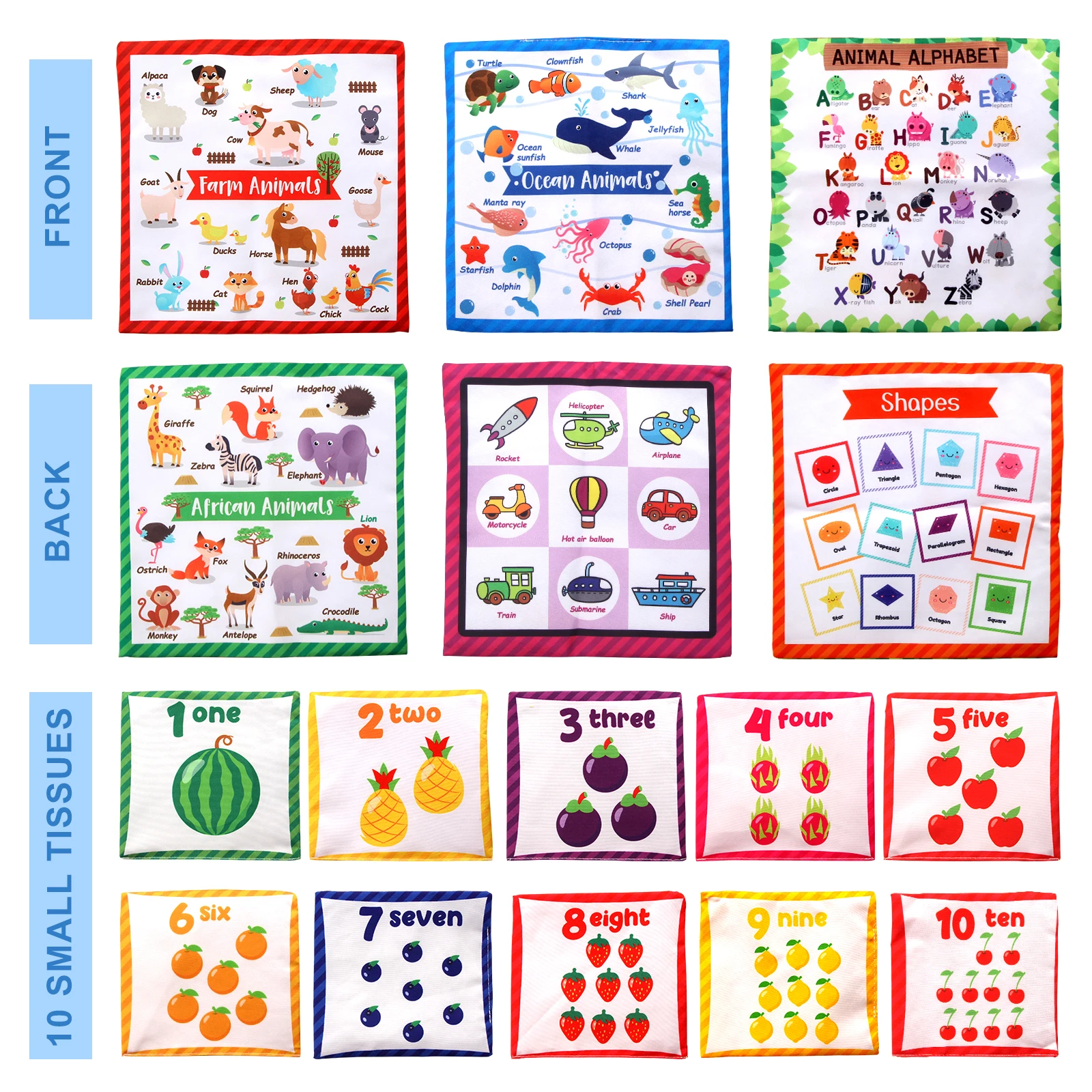 صندوق مناديل الطفل الملونة لينة لعبة حسية ل 0-18 متر طفل إصبع ممارسة ضخ وشاح حريري الهدايا ألعاب تعليمية مونتيسوري #2