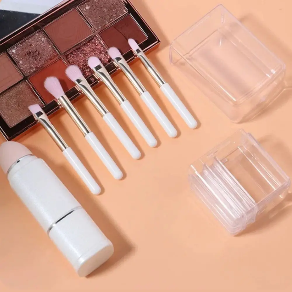 8-in-1 Mini-Make-up-Pinsel-Set, transparent, Kabuki Blending, Kosmetikpinsel, Concealer-Pinsel, Lidschattenpinsel, Teleskop-Make-up-Pinsel