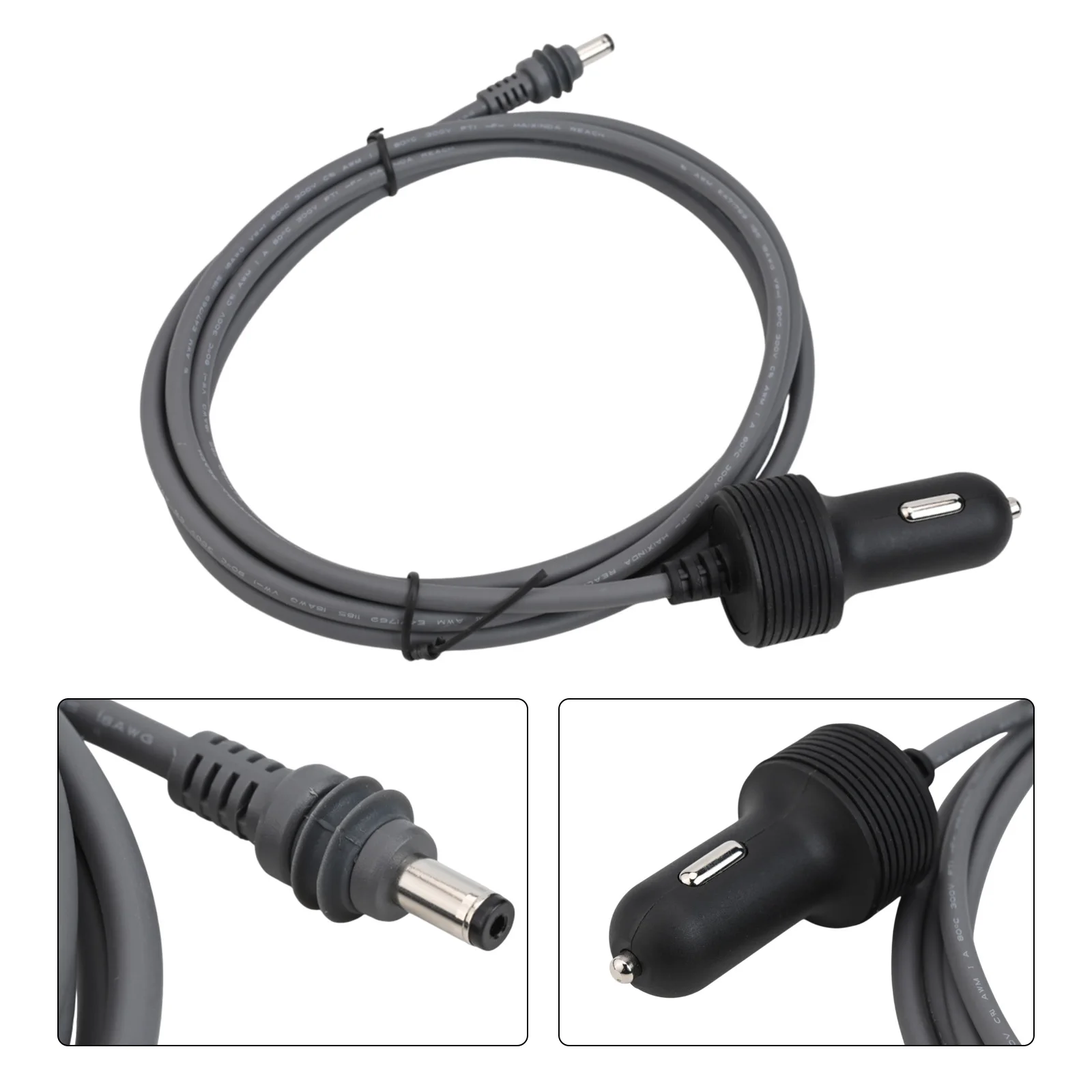 Car Charger Black DC Power Cord Minimal Voltage Drop Optimal Performance Power Cable Reliable Power Transmission