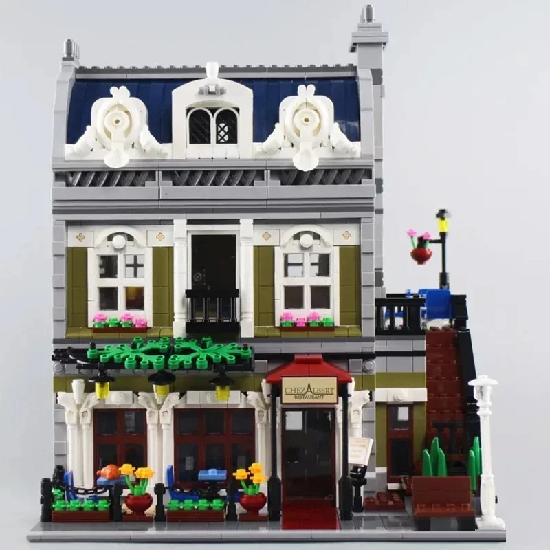 NEW 2469PCS Parisian Restaurant Building Blocks Model Bricks Adult Children Birthday Christmas Gift Toys Compatible With 10243