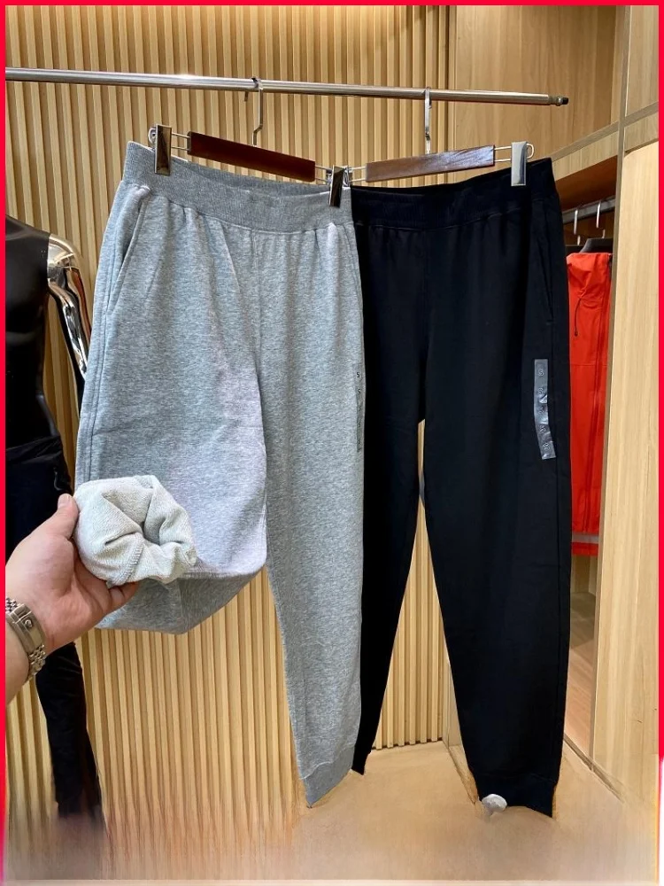 

Faionable Urban Pure Color Elastic Waist Dstring Casual Pants for Men And Women Breathable Fce Lined Autumn New Arrival