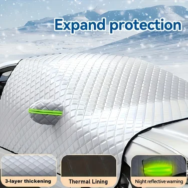 1pc Front Windshield Snow Cover Anti-Frost Windshield Window Thick Sunshade Car Snow Cover Front Side Windows, Winter Supplies