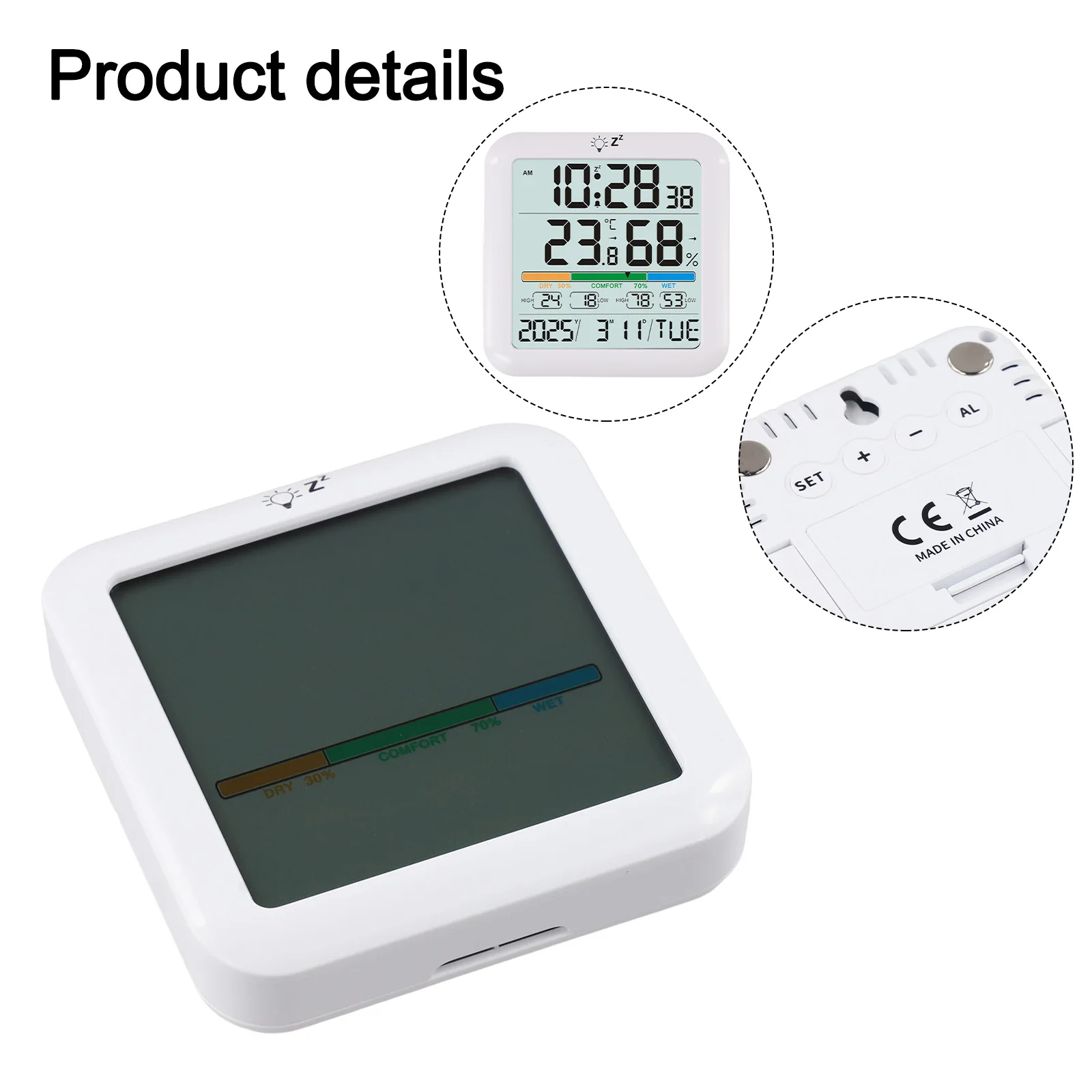 For Home Use Humidity Monitor Wireless Alarm Clock Home Decor Weather Station Temperature And Humidity Monitor