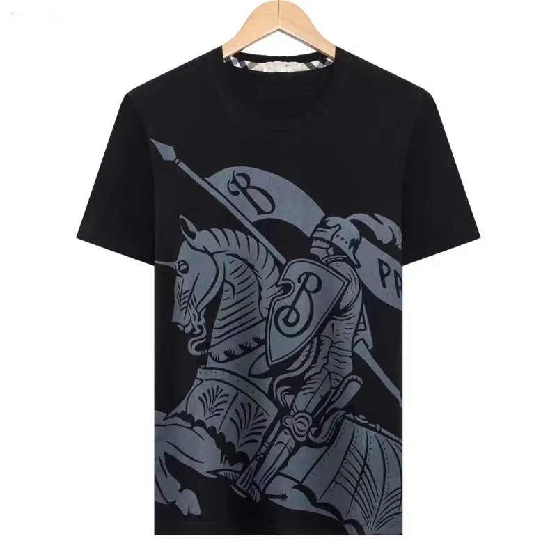 

Summer New Trendy Brand Knight War Horse Digital 3d- Printed T-Shirt for Men and Women, Loose Casual Round Neck Short Sleeves