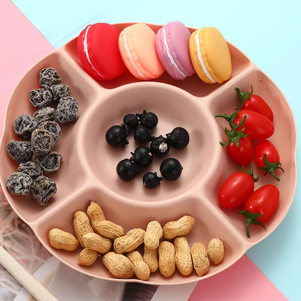 

6PCS Fruit Trays Snack Nut Seed Dishes Divided Serving Tray Round Platter Chips Dish Party Appetizer Home Use Easy Clean