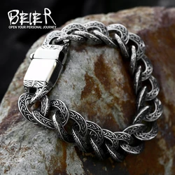 Beier 2023 New Design 316L Stainless Steel Viking Knot Celtic Knot Bracelet Link Chain Bracelet For Men High Quality Jewelry