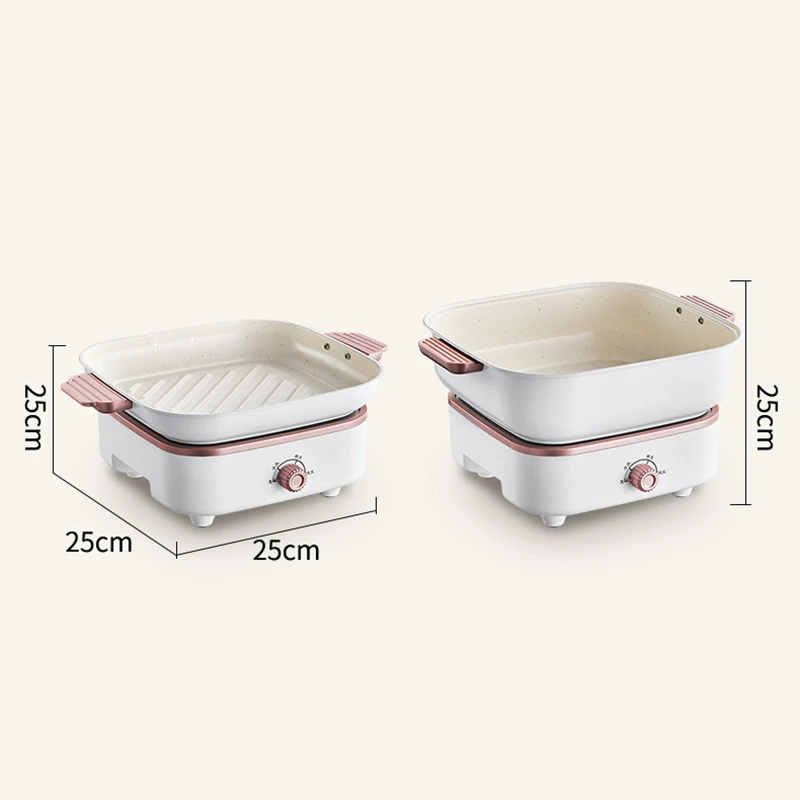 800W Electric Cooking Pot Household Split Rice Cooker Portable Fold Hotpot Electric Skillet Fried Pan Dormitory Multicooker 220V