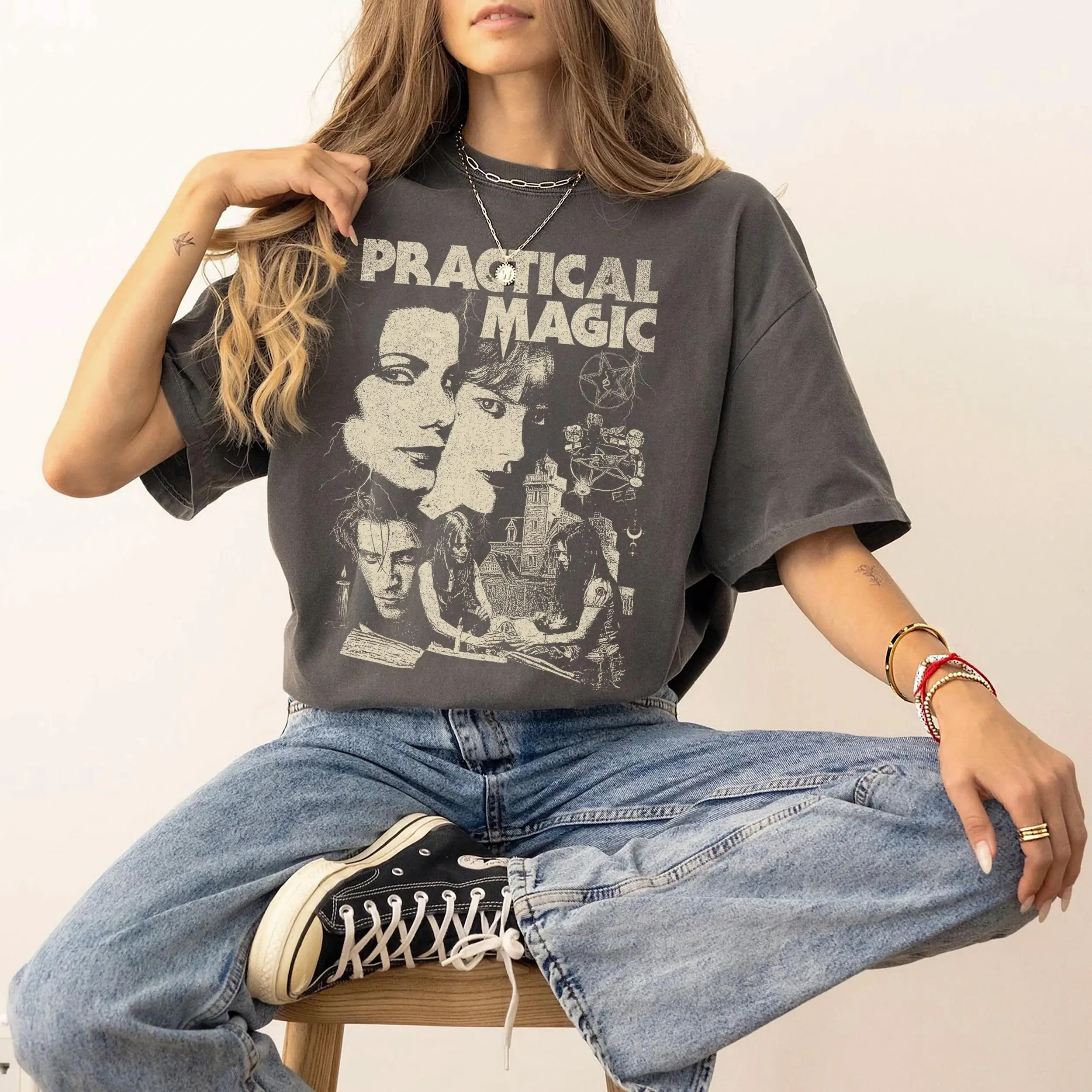 Practical Magic T-shirt Vintage Washed Y2K Aesthetic Unisex Oversized Short Sleeve Summer Cotton Retro Streetwear 2026 Hot Sale