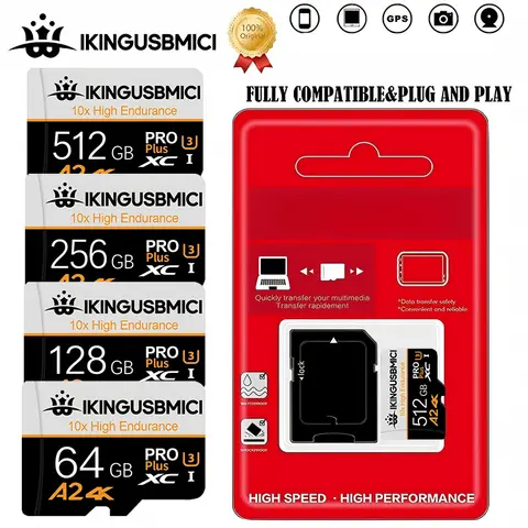 Micro TF SD Card SD Cards Memory Card 128GB 512GB 64GB TF Cards UHS-I V30 U3 for Camera Driving Recorder Smartphone PC