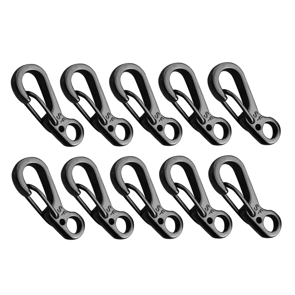 10 Pcs Diaper Bags Hook Stroller Wagon Backpack Lock Concise Black Mini Carabiner Clip