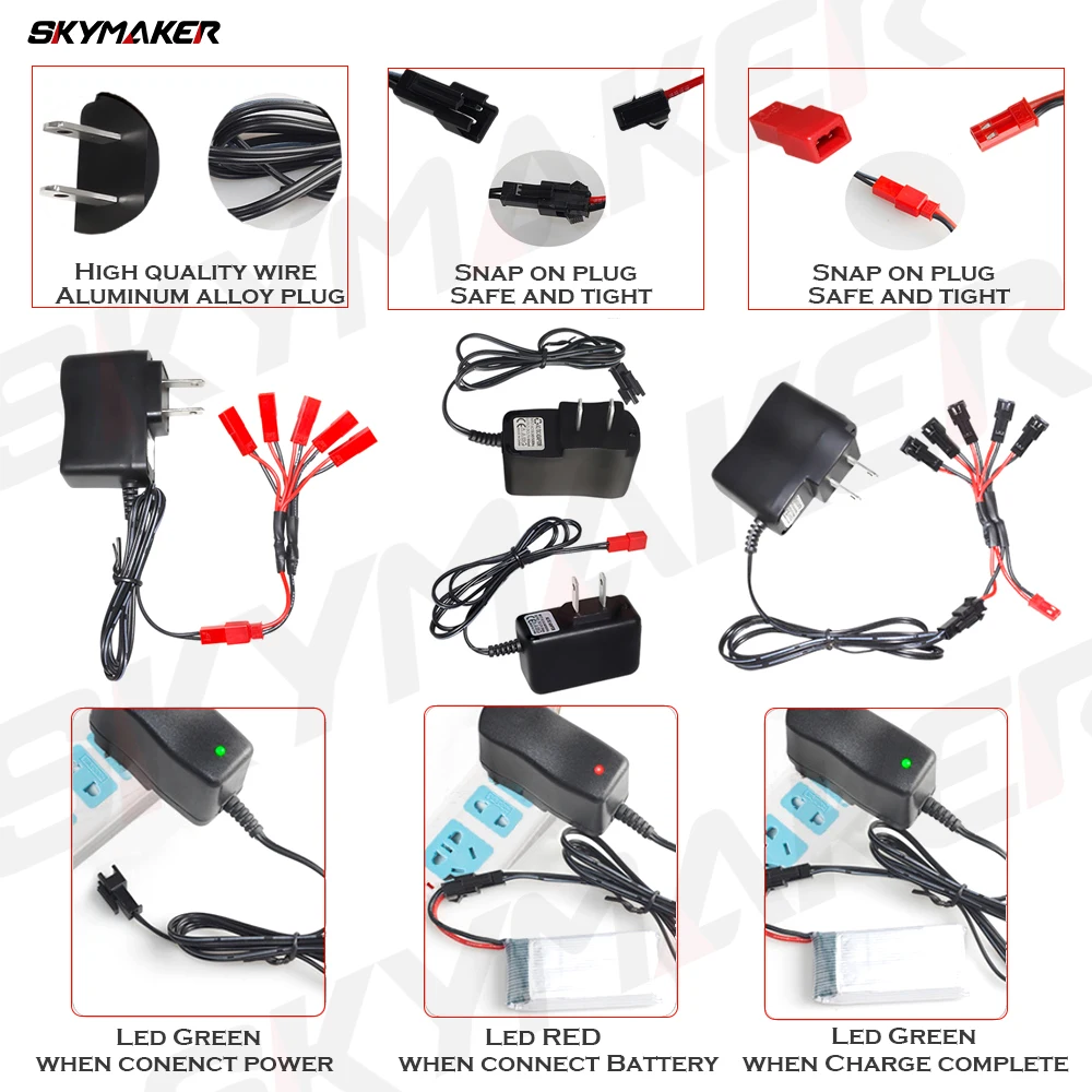 Lipo Battery 1s 3.7v USB Charger Cable JST MX2.0 SM-2P For SYMA Hubsan JJRC RC Boat Car Drone Helicopter parts Accessories