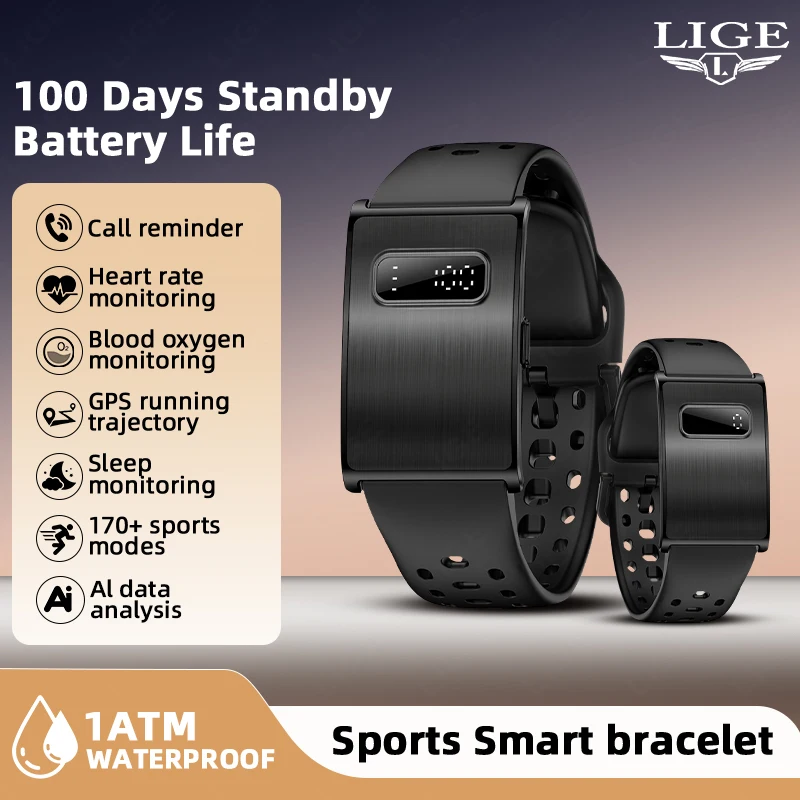 

Новые мужские цифровые смарт-часы LIGE с круглосуточным мониторингом сердечного ритма, анализом данных, GPS-трекером для бега и отслеживанием траектории, умный браслет для мужчин