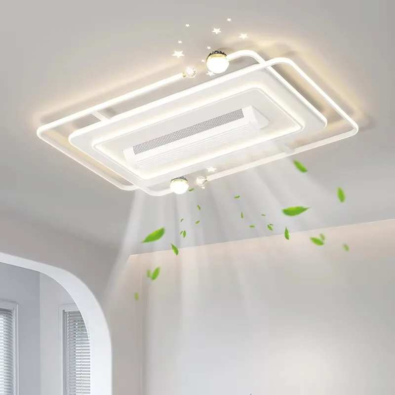 Modern Light Emitting Diode Ceiling Fan Light Intelligent Foleless Home Remote Control Ceiling Fan Light
