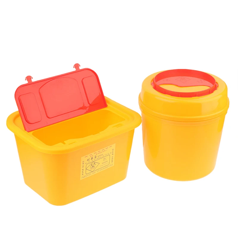 

Disposal Plastic Medical Sharps Container Biohazard Needle Waste Box For Tattoo Artists