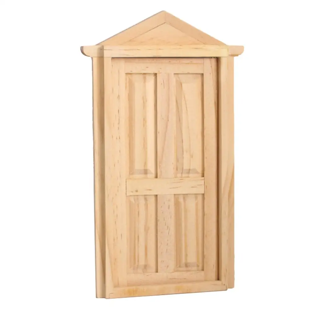 

1/12 Unpainted Exterior Dollhouse Miniature Wooden Fairy Door