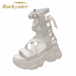 Summer Platform Sandalias Women 2022 High Heels Chunky Sexy Open-toed Sandals Wedges Gladiator Sneakers 8CM Ladies Beach Sandals