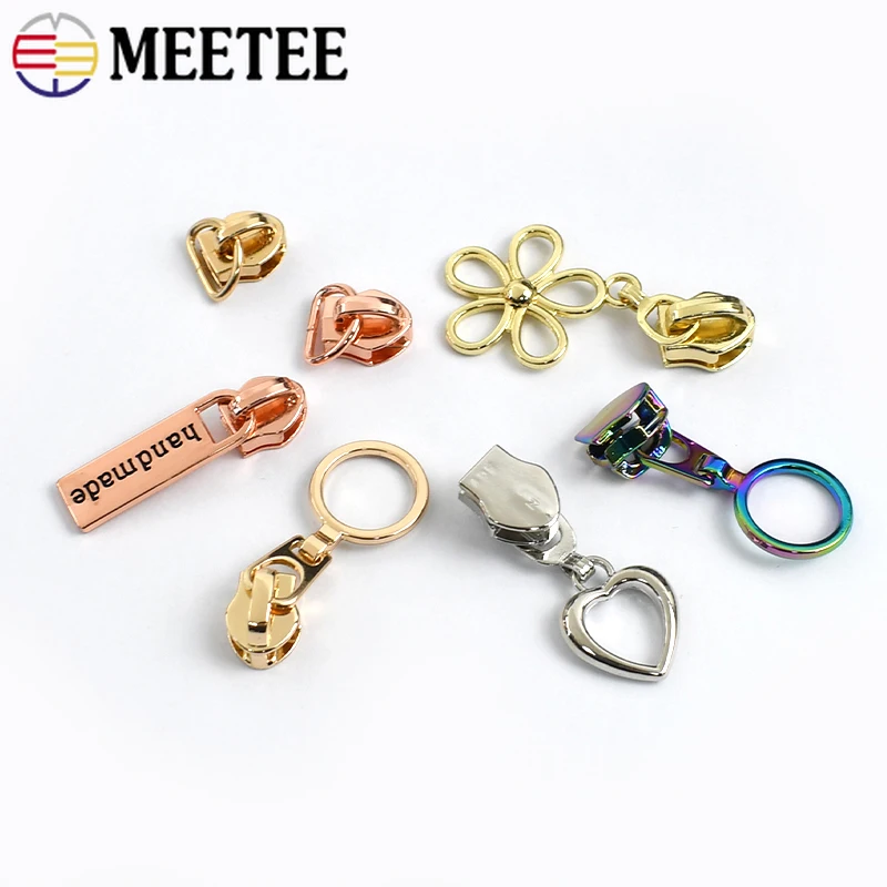 Meetee-ナイロンジッパープーラー、スライダークロージャー、衣類バッグを縫うためのジッパーヘッド、ジッパー修理キット、DIYアクセサリー、5、10、20個