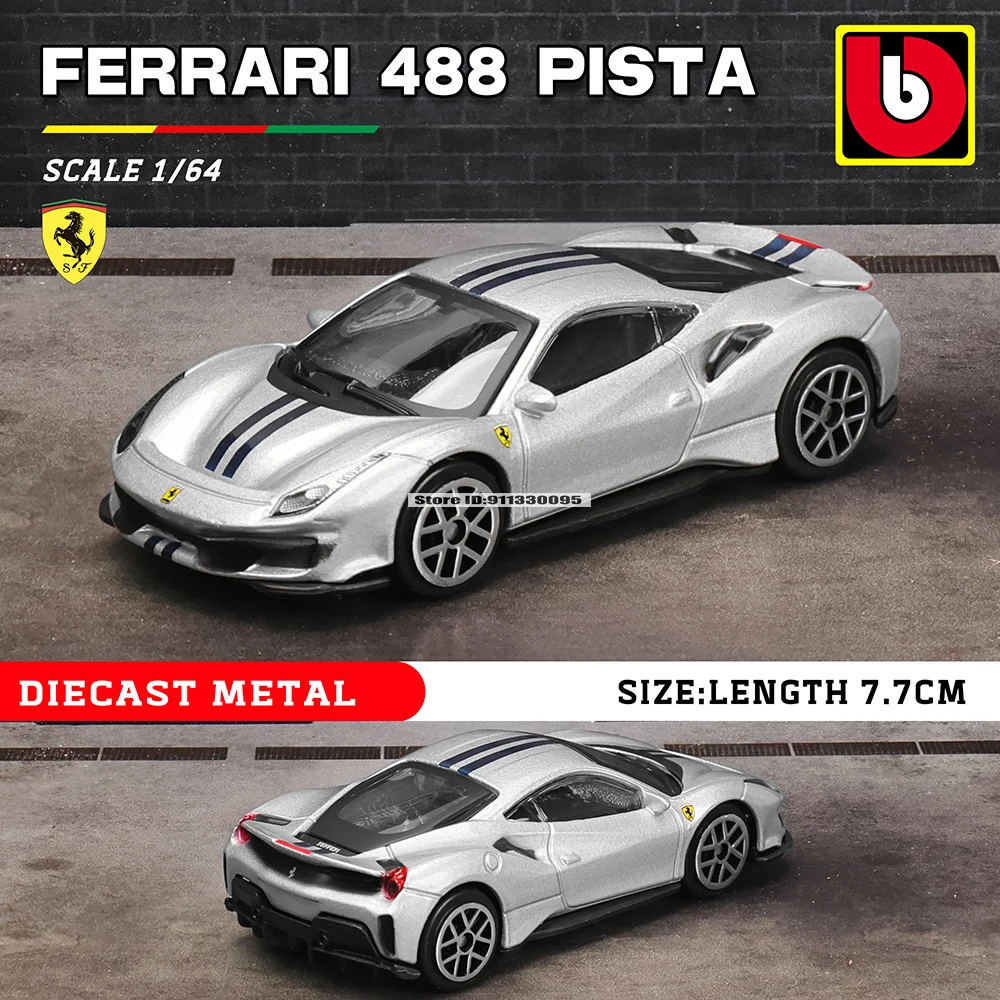 Bburago 1:64 Ferrari 488 458 F12 296 GTB F40 F50 alloy luxury car
